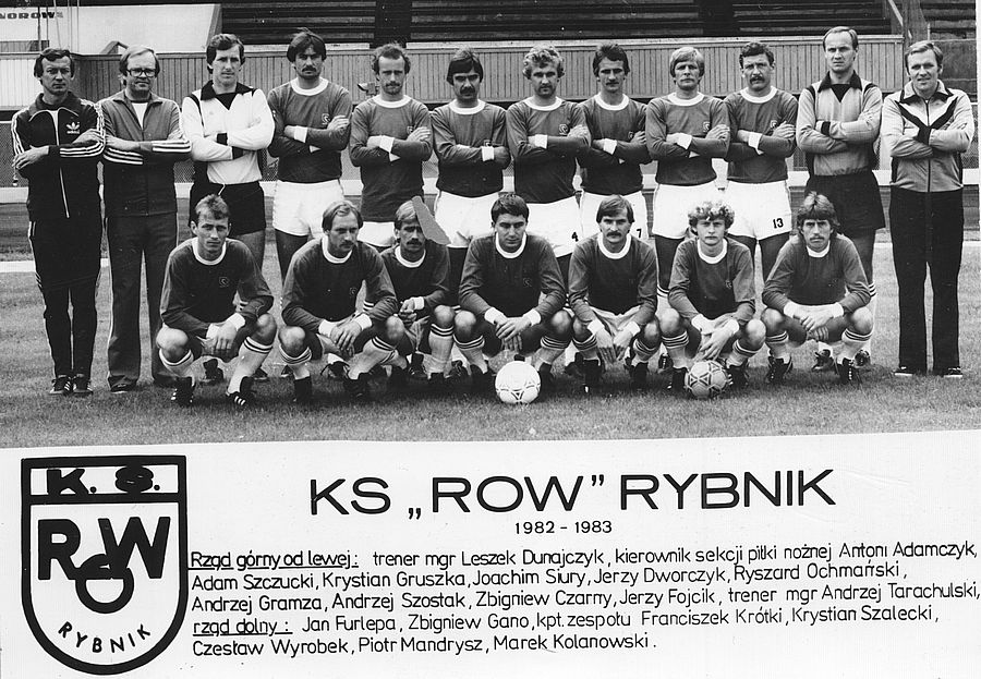 ROW Rybnik przed startem sezonu 1982/83 w II lidze. Fot. Archiwum redakcji