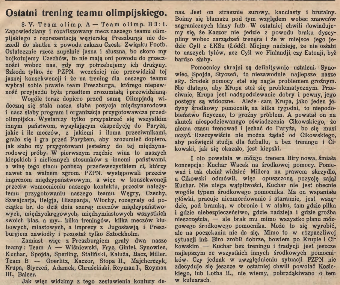 Tygodnik Sportowy nr 20 z 14.05.1924 s.1 cz1