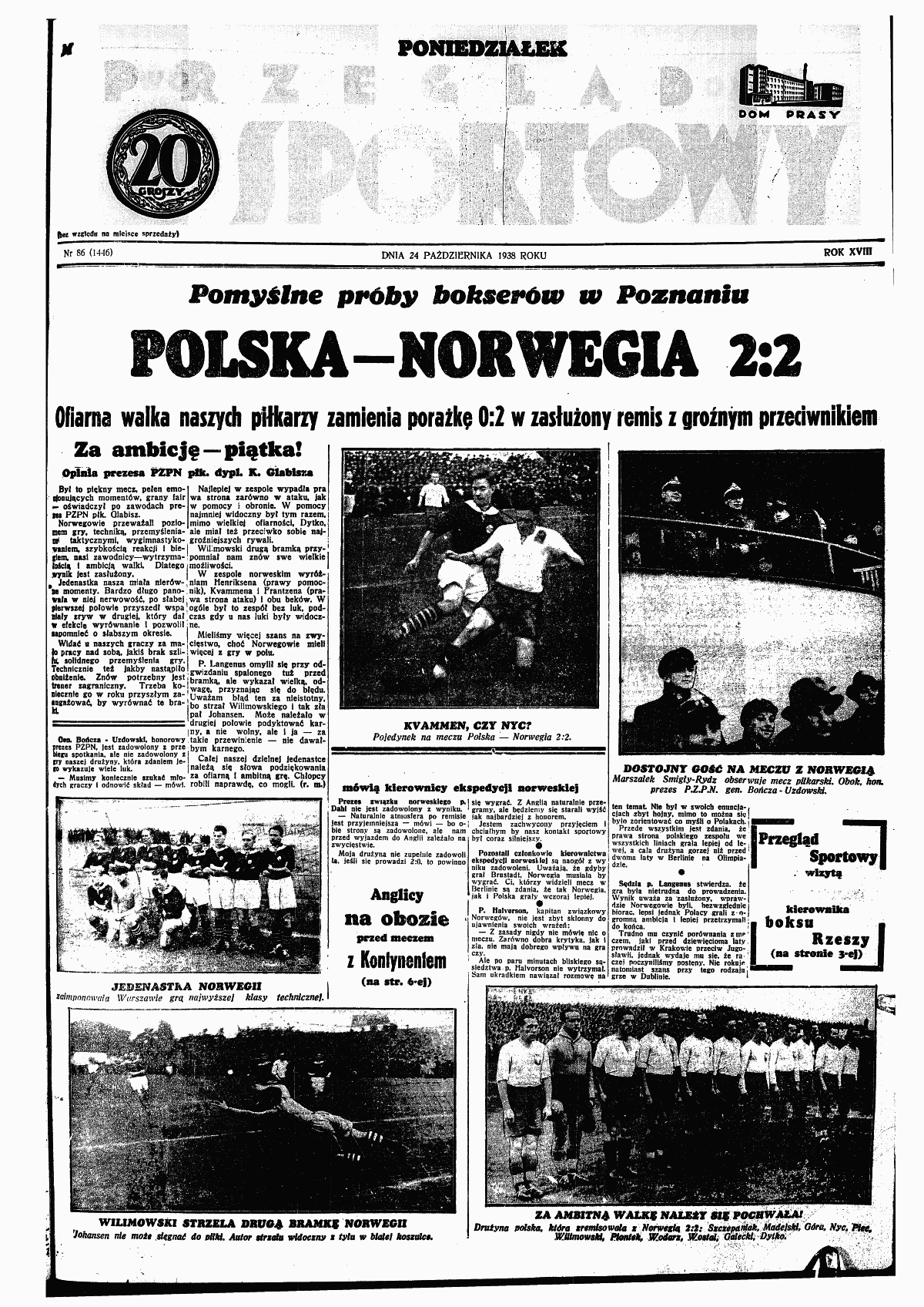 Przeglad Sportowy nr 86 z 24.10.1938