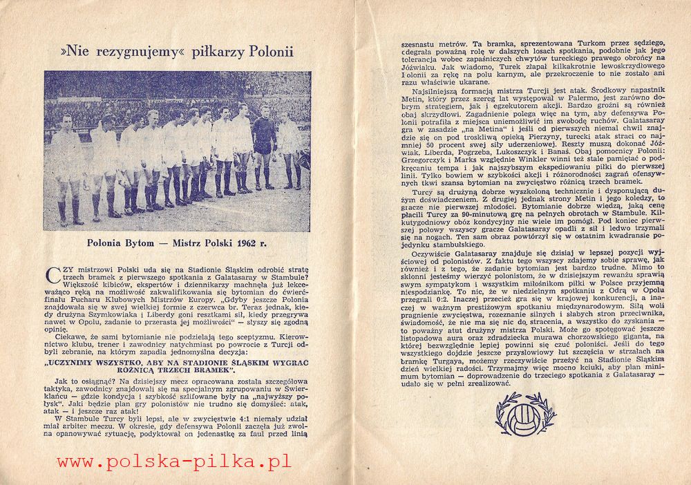 Polonia Galatasaray 1962 11