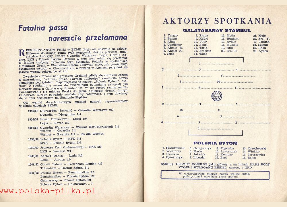 Polonia Galatasaray 1962 3