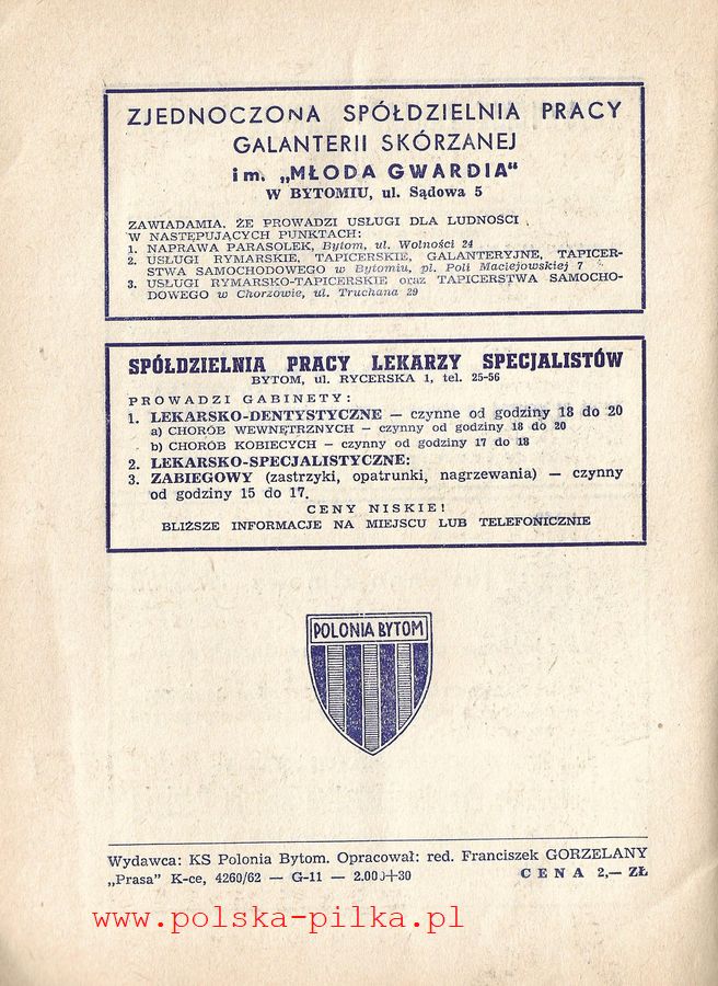Polonia Galatasaray 1962 5