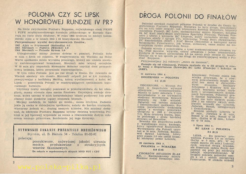 16.VI.1965 LIPSK POLONIA BYTOM 2