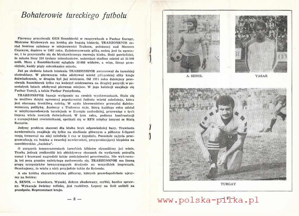 01.X.1980 GKS SZOMBIERKI BYTOM TRABZONSPOR 6