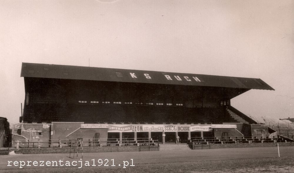 Na stadionie Ruchu Chorzów reprezentacja rozegrała tylko jeden oficjalny mecz z Rumunia w 1948 r.