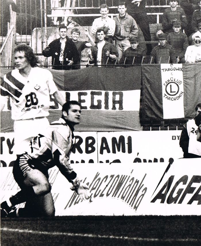 Bramkarz Aleksander Kłak (na zdjęciu wspólnie z Tomaszem Wałdochem w barwach Górnika Zabrze) był mocnym punktem drużyny olimpijskiej, ale w meczu z ZSRR stracił kuriozalną bramke. Fot. Jerzy Kleszcz.