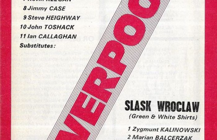 Liverpool FC - Śląsk Wrocław 3-0 (12-10-1975)